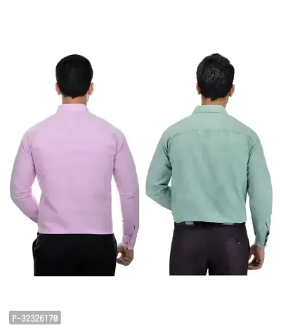 Reliable Multicoloured Cotton Solid Casual Shirt For Men Pack Of 2-thumb2