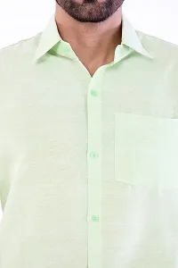 DESHBANDHU DBK Men's Plain Solid 100% Cotton Half Sleeves Regular Fit Formal Shirt's (44, Parrot)-thumb4