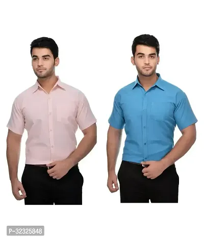 Reliable Multicoloured Cotton Solid Casual Shirt For Men Pack Of 2-thumb0