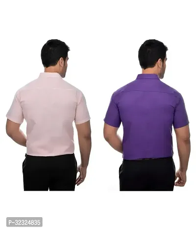 Reliable Multicoloured Cotton Solid Casual Shirt For Men Pack Of 2-thumb2