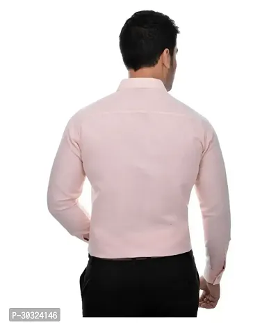 Elegant Peach Cotton  Long Sleeves Casual Shirt For Men-thumb2