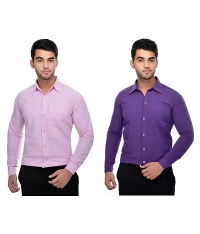 Elegant Long Sleeves Casual Shirt For Men Pack Of 2