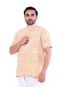 DESHBANDHU DBK Men's Regular Half Sleeves Short Kurta - Casual Ethnic Wear (42, Sand)-thumb1