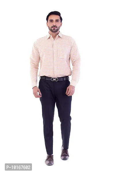 DESHBANDHU DBK Men's Solid Cotton Full Sleeves Regular Fit Shirt (42, Cream)-thumb5