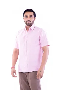 DESHBANDHU DBK Men's Plain Solid 100% Cotton Half Sleeves Regular Fit Formal Shirt's-thumb2