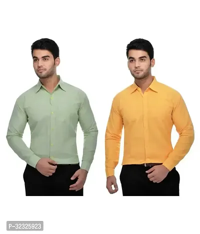 Reliable Multicoloured Cotton Solid Casual Shirt For Men Pack Of 2-thumb0