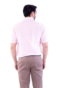 DESHBANDHU DBK Men's Plain Solid 100% Cotton Half Sleeves Regular Fit Formal Shirt's (42, Pink)-thumb4