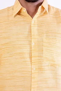 DESHBANDHU DBK Men's Solid Cotton Full Sleeves Regular Fit Shirt (44, Yellow)-thumb1