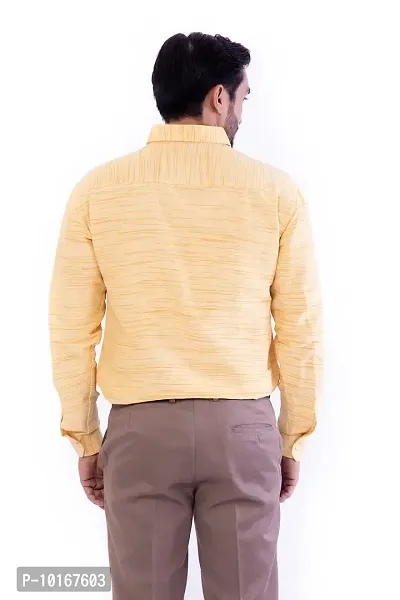 DESHBANDHU DBK Men's Solid Cotton Full Sleeves Regular Fit Shirt (44, Yellow)-thumb4