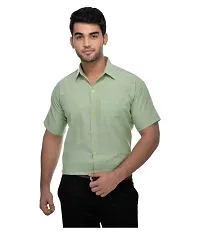 Elegant Multicoloured Cotton  Short Sleeves Casual Shirt For Men Pack Of 2-thumb1