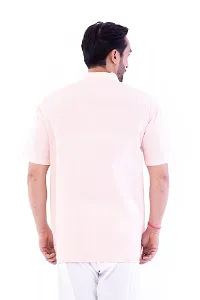 DESHBANDHU DBK Men's Half Sleeve Short Regular Kurta Cotton Ethnic Wear (42, Peach)-thumb1