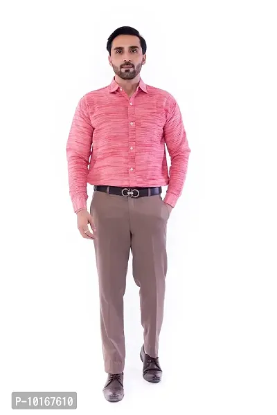 DESHBANDHU DBK Men's Solid Cotton Full Sleeves Regular Fit Shirt (40, Pink)-thumb5