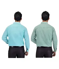 Elegant Multicoloured Cotton  Long Sleeves Casual Shirt For Men Pack Of 2-thumb1