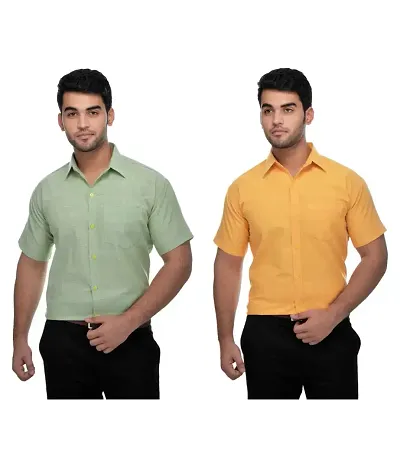 Elegant Short Sleeves Casual Shirt For Men Pack Of 2