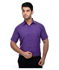 Elegant Multicoloured Cotton  Short Sleeves Casual Shirt For Men Pack Of 2-thumb3