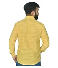 Reliable Yellow Cotton Textured Casual Shirt For Men-thumb2