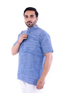 DESHBANDHU DBK Men's Regular Half Sleeves Short Kurta - Casual Ethnic Wear (40, Sky)-thumb1