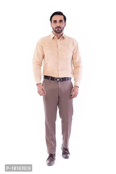 DESHBANDHU DBK Men's Solid Cotton Full Sleeves Regular Fit Shirt (40, Sand)