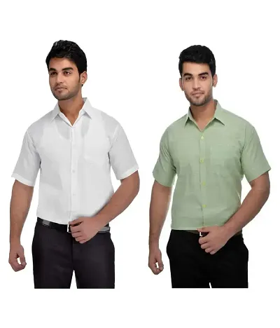 Elegant Short Sleeves Casual Shirt For Men Pack Of 2