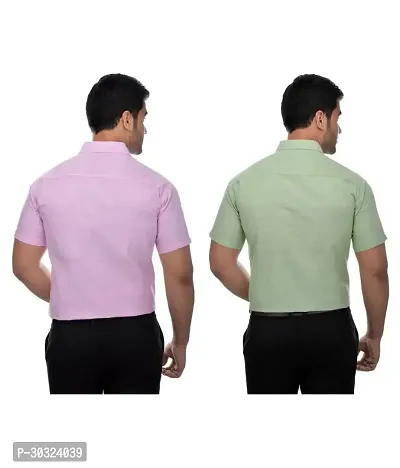 Elegant Multicoloured Cotton  Short Sleeves Casual Shirt For Men-thumb2