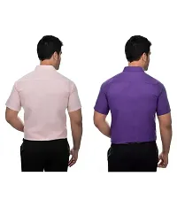 Reliable Multicoloured Cotton Solid Casual Shirt For Men Pack Of 2-thumb1