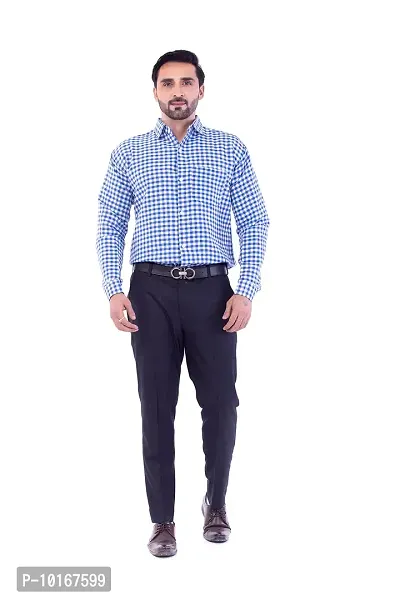 DESHBANDHU DBK Men's Solid Cotton Full Sleeves Regular Fit Shirt (40, Navy)-thumb0