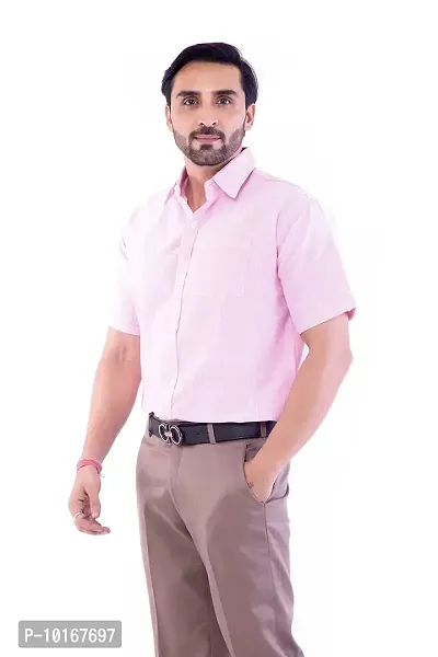 DESHBANDHU DBK Men's Plain Solid 100% Cotton Half Sleeves Regular Fit Formal Shirt's-thumb4