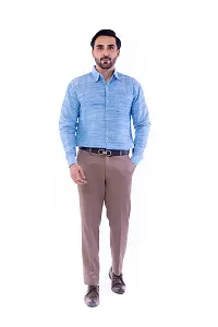 DESHBANDHU DBK Men's Solid Cotton Full Sleeves Regular Fit Shirt (42, Sky)-thumb4