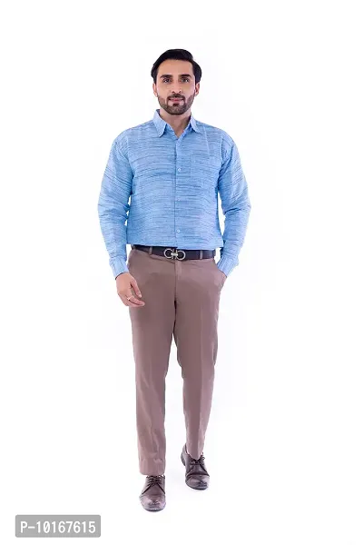 DESHBANDHU DBK Men's Solid Cotton Full Sleeves Regular Fit Shirt (42, Sky)-thumb5