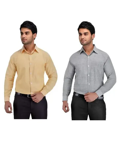 Elegant Long Sleeves Casual Shirt For Men Pack Of 2