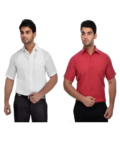 Elegant Short Sleeves Casual Shirt For Men Pack Of 2