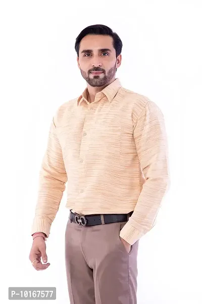 DESHBANDHU DBK Men's Solid Cotton Full Sleeves Regular Fit Shirt (44, Sand)-thumb0