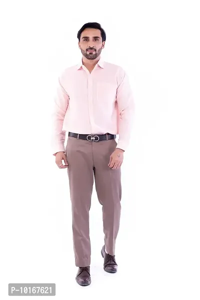 DESHBANDHU DBK Men's Solid Cotton Full Sleeves Regular Fit Shirt (44, Orange)