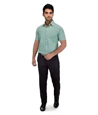 Elegant Green Cotton  Short Sleeves Casual Shirt For Men-thumb3