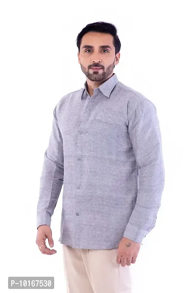 DESHBANDHU DBK Men's Solid Cotton Full Sleeves Regular Fit Shirt (44, Grey)