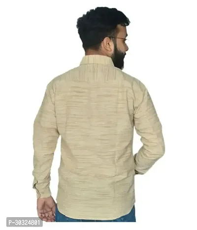 Elegant Yellow Cotton  Long Sleeves Casual Shirt For Men-thumb3