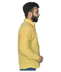 Reliable Yellow Cotton Textured Casual Shirt For Men-thumb1