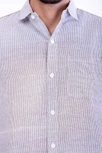 DESHBANDHU DBK Men's Solid Cotton Full Sleeves Regular Fit Shirt (42, Grey)-thumb1