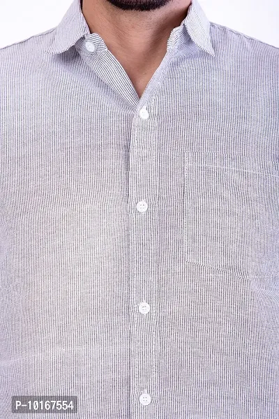 DESHBANDHU DBK Men's Solid Cotton Full Sleeves Regular Fit Shirt (42, Grey)-thumb2