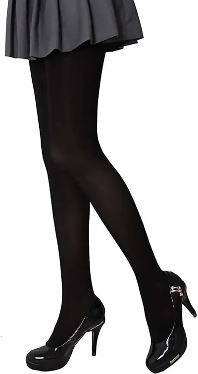 QRAFTINK® Kids Girls black Color Fully Stretchable Stockings