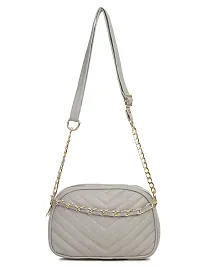 Classic Grey PU Sling Bag For Women-thumb3