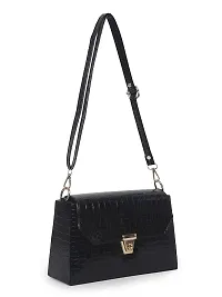 Classic Black PU Sling Bag For Women-thumb2