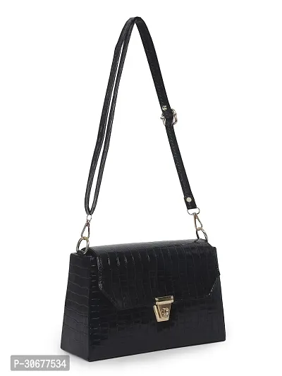 Classic Black PU Sling Bag For Women-thumb3