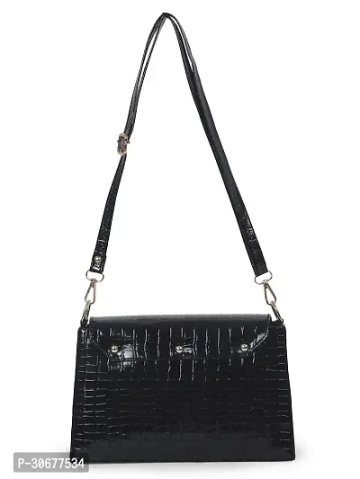 Classic Black PU Sling Bag For Women-thumb4