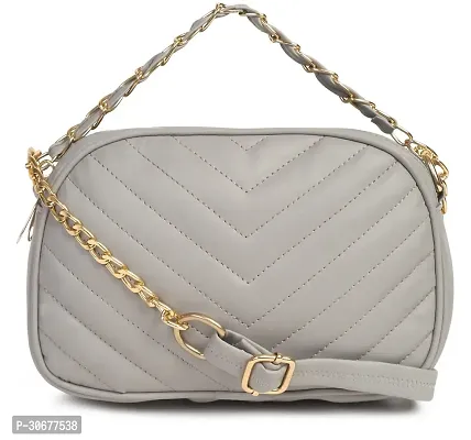 Classic Grey PU Sling Bag For Women