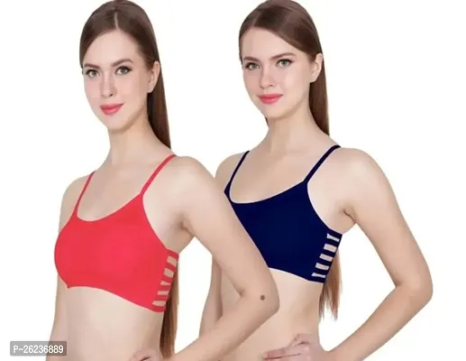 Stylish Cotton Solid Bras For Women, Pack Of 2-thumb0