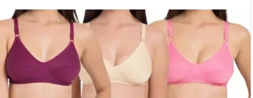 Stylish Solid Bras For Women Pack Of 3