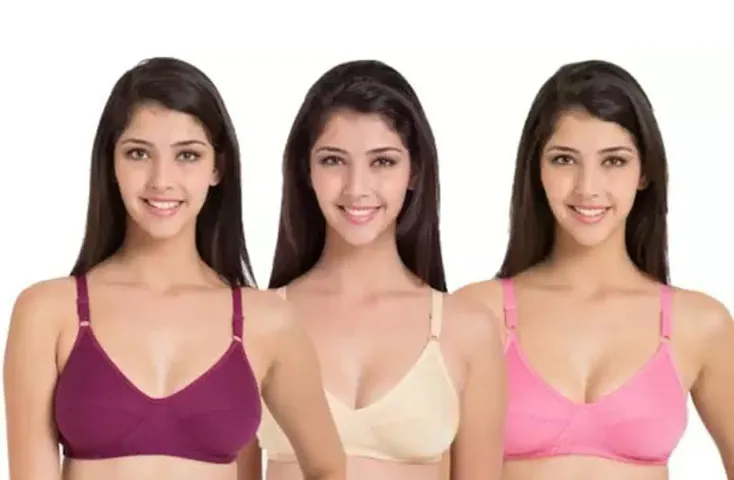 Stylish Solid Bras For Women Pack Of 3