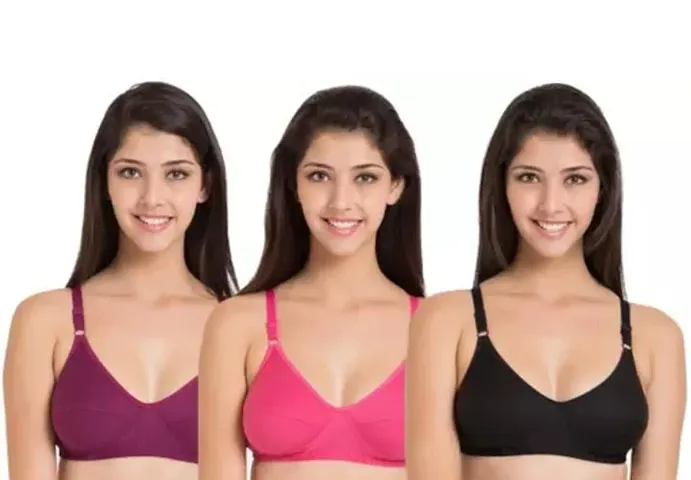 Stylish Solid Bras For Women Pack Of 3