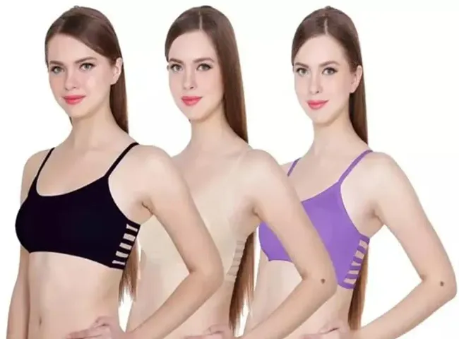 Stylish Solid Bras For Women Pack Of 3